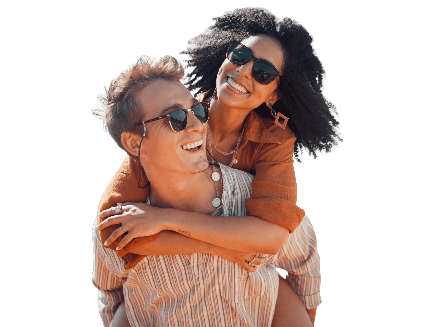 Couple smiling, Qantas Frequent Flyer Member Sale