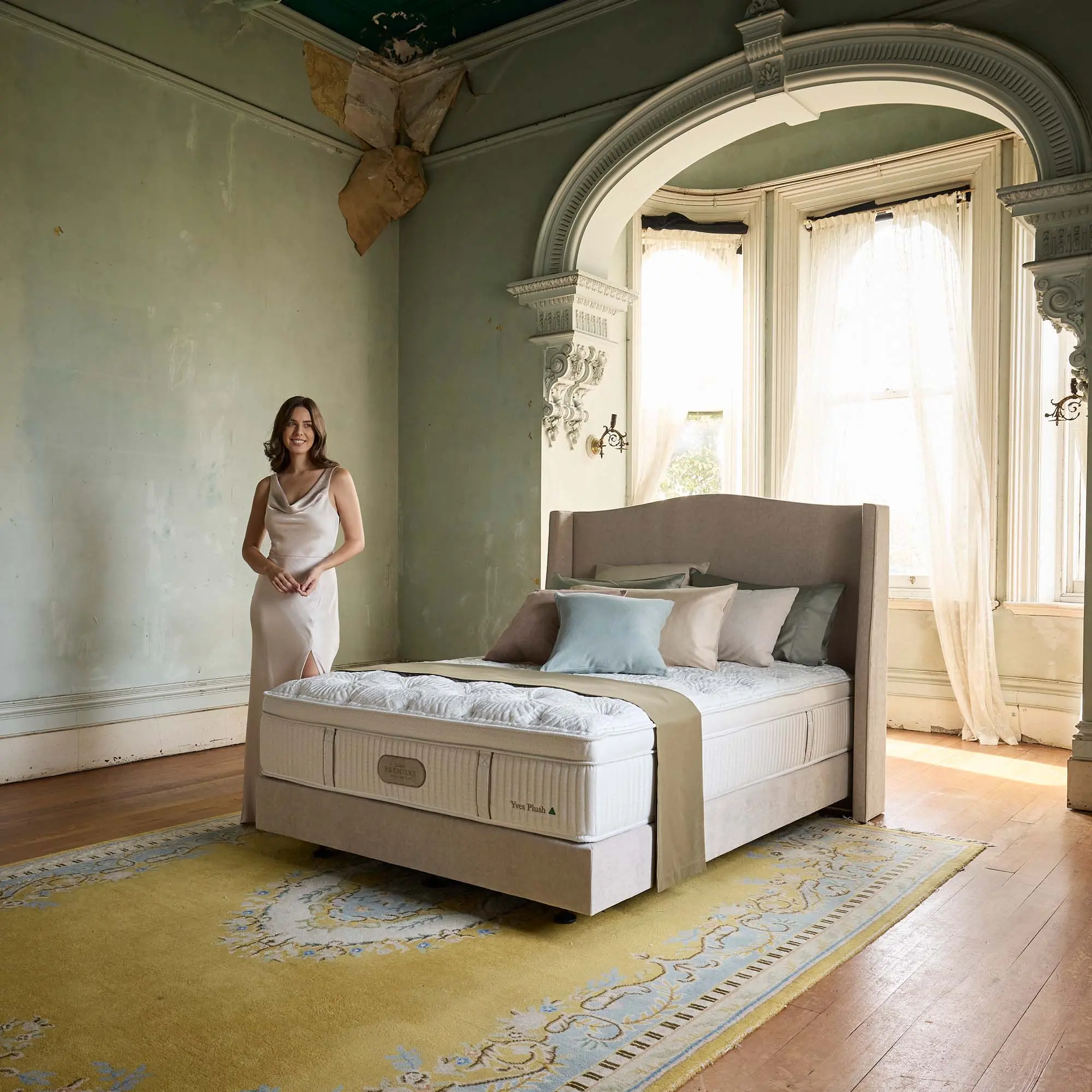 Crown Posture bed in an elegant heritage-style bedroom.