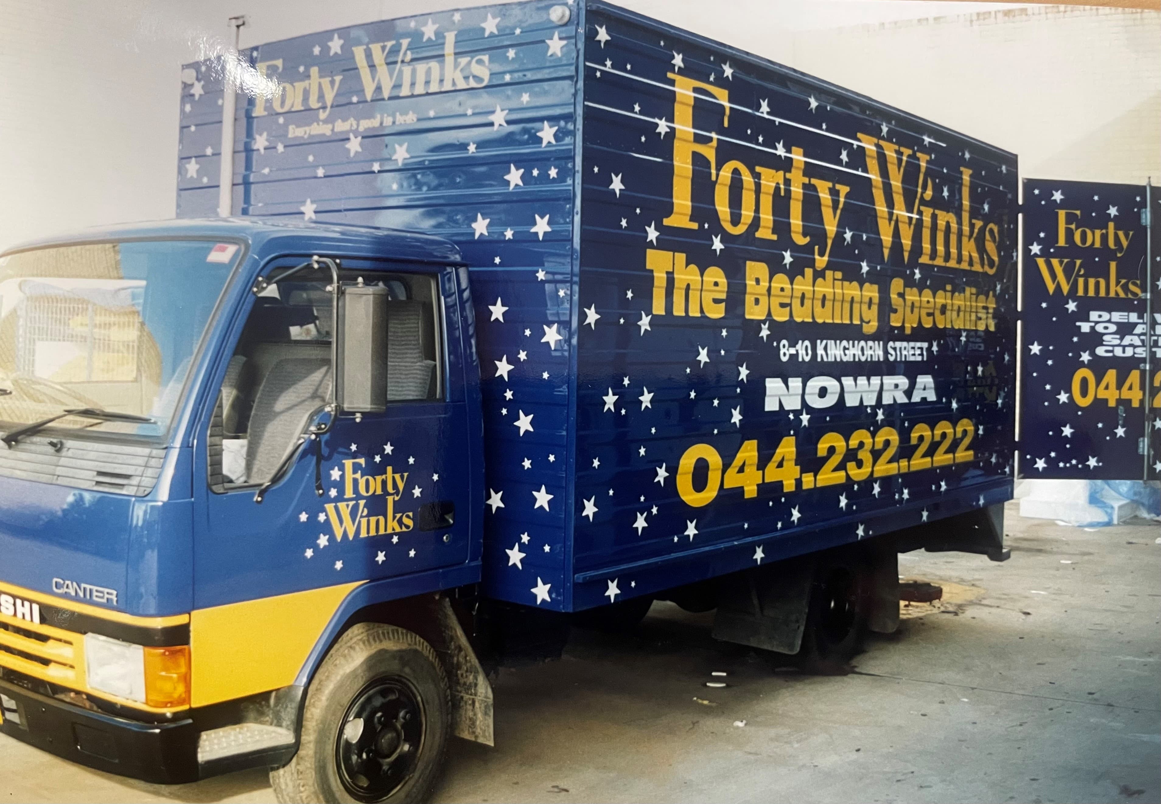 Vintage Forty Winks delivery truck from the Nowra store.