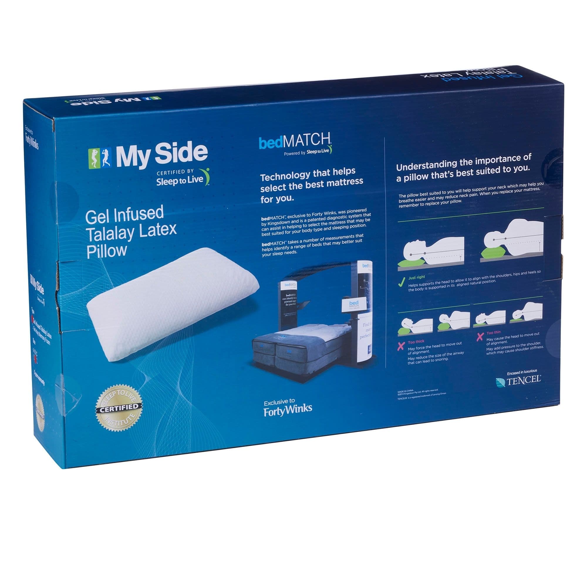 Product image of the Myside Talalay Latex Pillow from Forty Winks