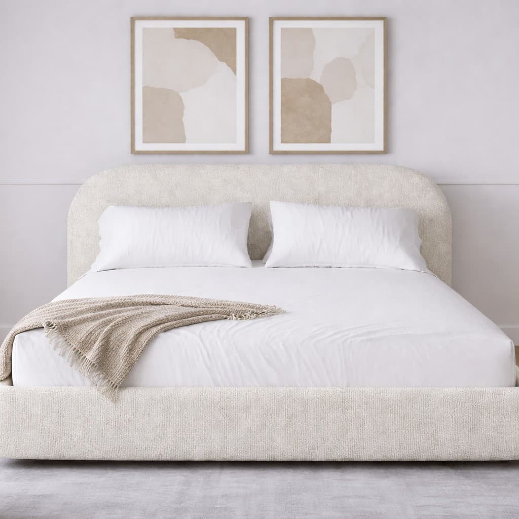 Lifestyle image of the Havana Bed Frame, Ivory from Forty Winks