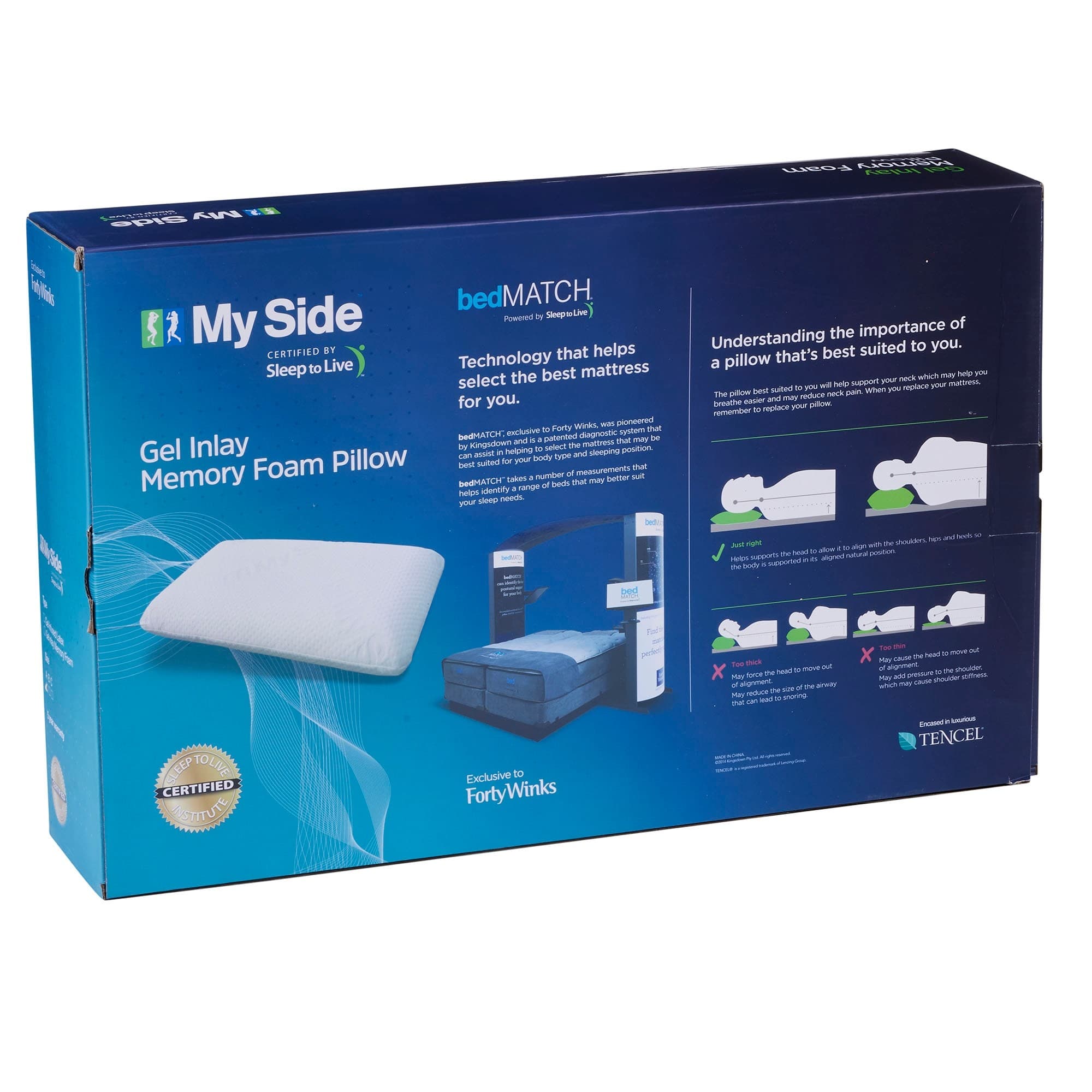 Product image of the Myside Memory Foam Pillow from Forty Winks