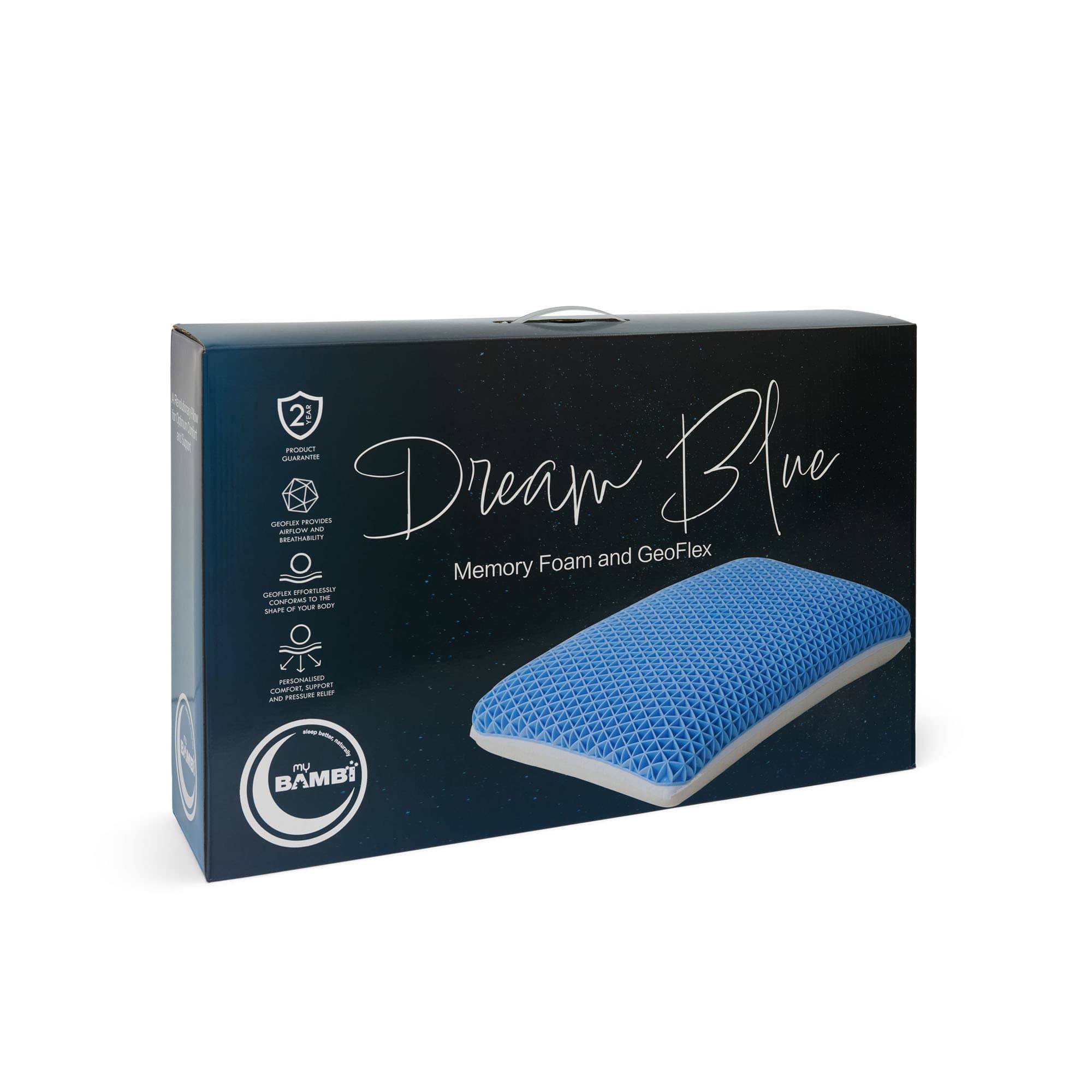 Product image of the Bambi Dream Blue Memory Foam Pillow from Forty Winks